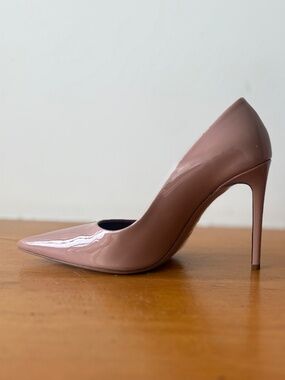 Paris Texas Nude Blush Patent Leather Pointed-Toe Stiletto Pumps | Made in Italy
